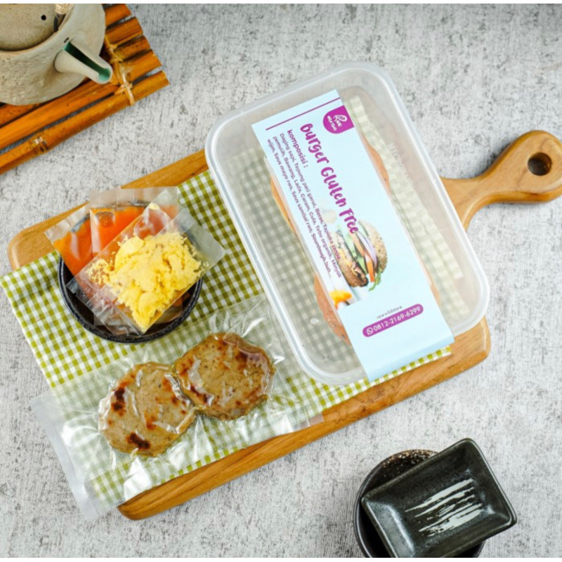 Burger sourdough set + beef patty gluten free  by raw wild store