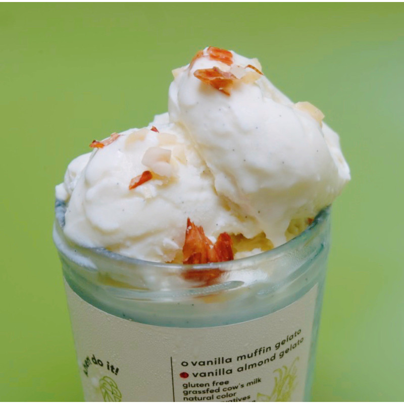 Gelato vanilla almond activated grassfed cow milk