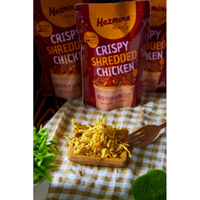 Snack protein savory crispy organic shredded chicken hazmina meals