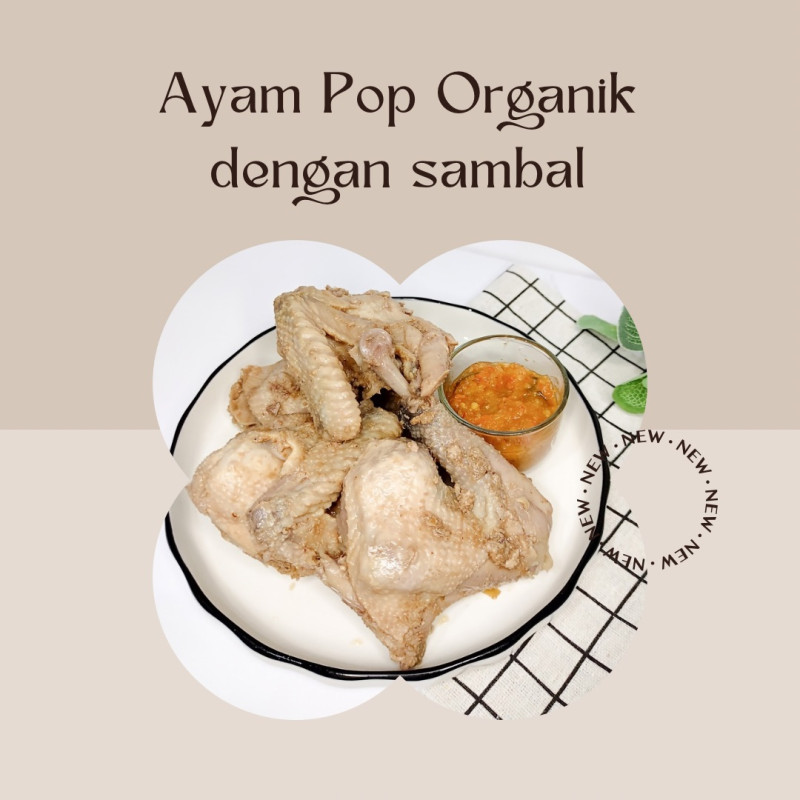 Ayam pop organik + sambal terpisah