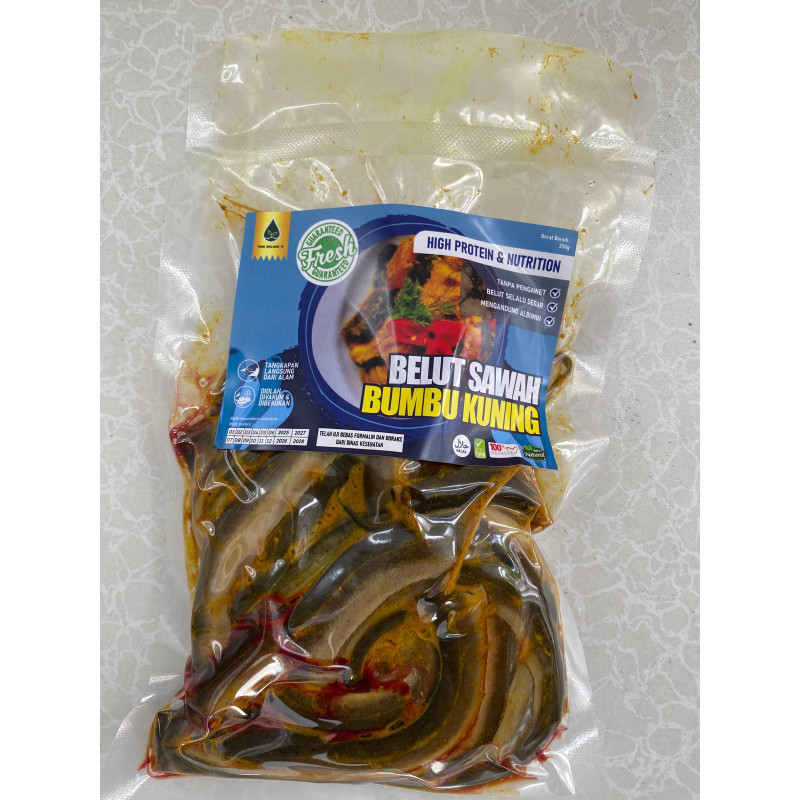 Belut sawah utuh bumbu kuning pure organic