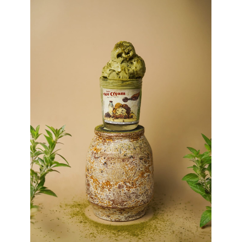 Matcha latte dairy ice cream grassfed