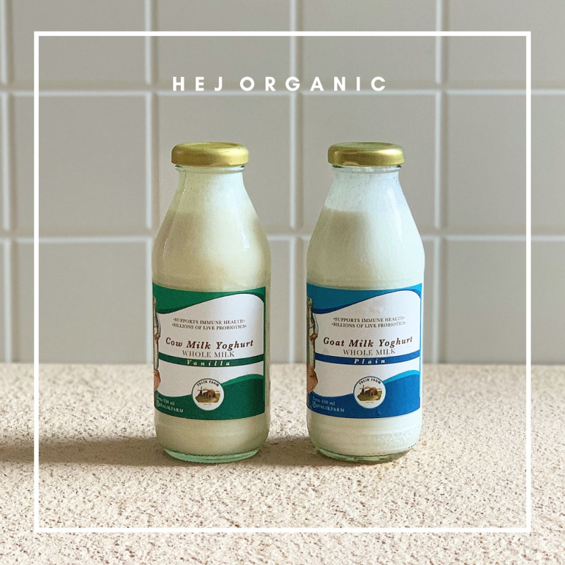 Goat milk plain yoghurt falik farm botol plastik