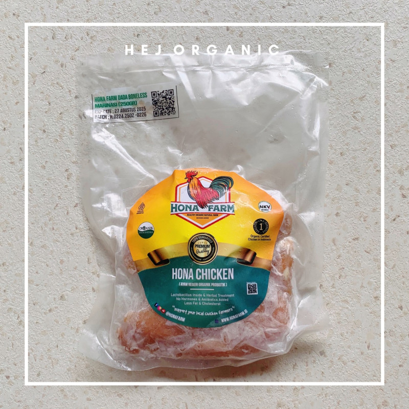 Hona farm dada boneless marinasi ayam negri organik tersertifikasi