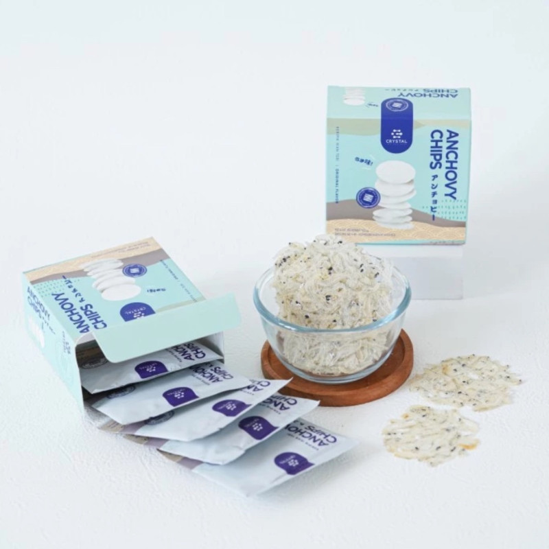 Anchovy chips snack protein by crystal of the sea