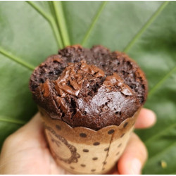 Gluten free double choco muffin with 73% organic dark couverture