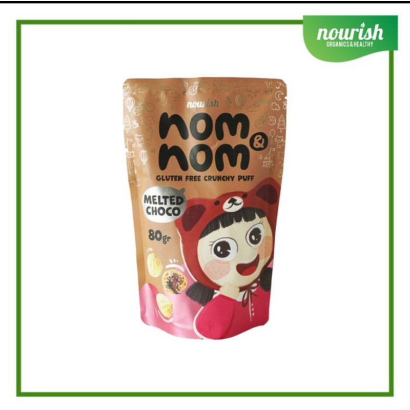 Nom nom melted choco crunchy puff by nourish indonesia